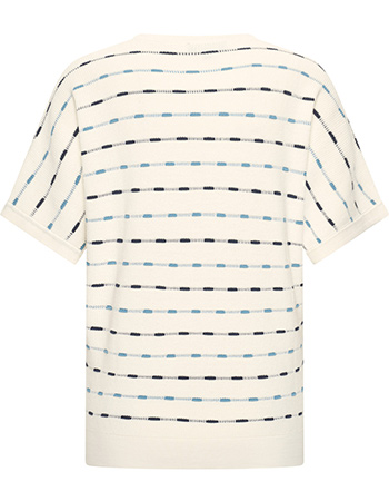 Trui Korte Mouw Paula Navy White detail