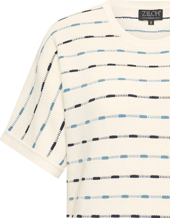 Trui Korte Mouw Paula Navy White detail