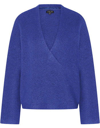Trui Awn V Neck Wol Electric Blue
