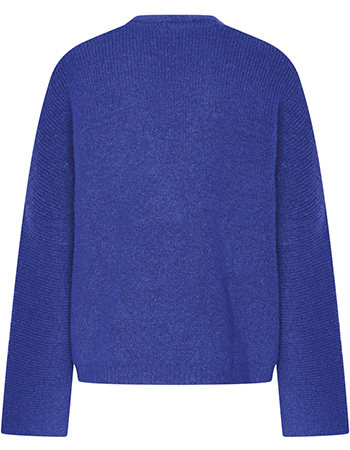 Trui Awn V Neck Wol Electric Blue detail