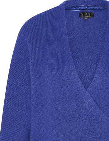 Trui Awn V Neck Wol Electric Blue detail