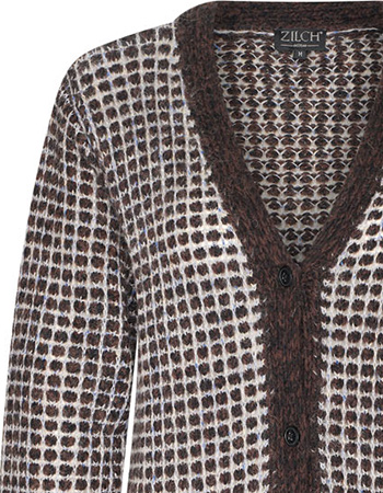 Vest Lang Wol Wandila Square Brown detail