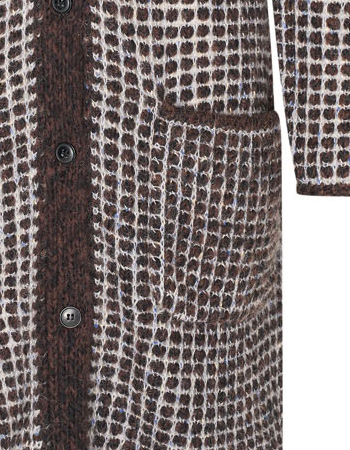 Vest Lang Wol Wandila Square Brown detail