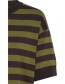 Trui Top Fijn Gebreid Stripe Avocado Java detail