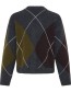 Cardigan Byosmilla Dark Grey Mel. Argyle detail