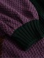 Trui Gotland Blocked Green Purple detail