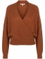 Vest Met Overslag Mohair Alpaca Wol Cinnamon