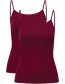 Spaghetti Top Bamboe Vera 2-Pack Burgundy