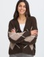 bruine cardigan met wol 