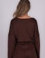 bruine top met boothals van The Clothed