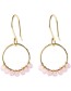 Vergulde Oorbellen Compassion Rose Quartz