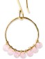 Vergulde Oorbellen Compassion Rose Quartz detail