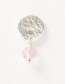 Oorbellen Mini Coin Rose Quartz Silver detail