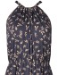 Jurk Halter Leaves Beige On Blue detail