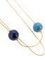 Lange Ketting Glasballen Messing Gold detail