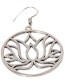 Oorbellen Brass Silver Round Lotus detail