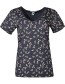 T&#8209;shirt V Leaves Saphir