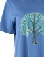 T‑shirt Boxy Tree Blue detail