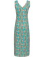 Jurk Kylie Tropisch Fish Aqua Marine detail