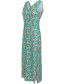 Jurk Kylie Tropisch Fish Aqua Marine detail
