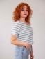 T-Shirt Refibra V Stripe Blue