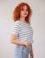 T-Shirt Refibra V Stripe Blue