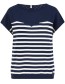 Top New Wave Pinup Inky Blue Stripe
