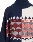 Trui Chunky Diamond Loom Eggs Blue detail