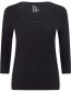 Bamboe Longsleeve Driekwart Mouw Zwart