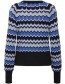 Trui Bymmorla Zigzag Blue Quartz Mix detail
