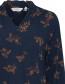 Blouse Byjosa V Neck Frill Total Eclipse Mix detail