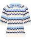 Trui Korte Mouw Bymmorla ZigZag Pointelle Robbia Blue
