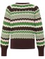 Trui Bymmorla Pointelle Zig Zag Artichoke Green detail