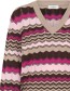 Trui Bymmorla V Neck Pointelle Zig Zag Fuchsia detail