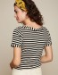 T-shirt Boatneck Chopito Stripe Black