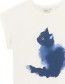 T‑shirt Visby Watercolor Cat Whisper White detail