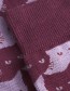 Sokken Sigtuna Pepita Cats Burgandy detail
