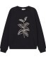 Sweater Ystad Line Art Leaves Black