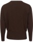 Trui Claudia Merino Wol Crew Chocolate Brown detail