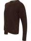 Trui Claudia Merino Wol Crew Chocolate Brown detail