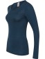 Longsleeve Ondermode Organic Wol Zijde Marine detail
