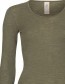 Longsleeve Ondermode Organic Wol Olive detail