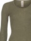 Longsleeve Ondermode Organic Wol Olive detail
