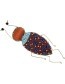 Handgemaakte Broche Kever Bordeaux