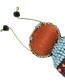 Handgemaakte Broche Kever Bordeaux detail