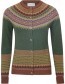 Cardigan Alpine Fair Isle Merino Lamswol Thistle