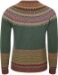 Cardigan Alpine Fair Isle Merino Lamswol Thistle detail