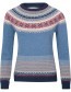 Trui Alpine Fair Isle Merino Lamswol  Blue Morning