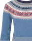 Trui Alpine Fair Isle Merino Lamswol  Blue Morning detail