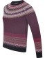 Trui Alpine Fair Isle Merino Lamswol Tyrian detail